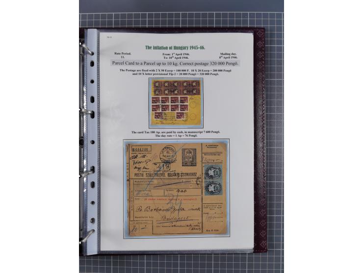 HYPERINFLATION: 1945/46, magnificent award-winning exhibit collection consisting of ca. 165 covers and parcel cards, showing 