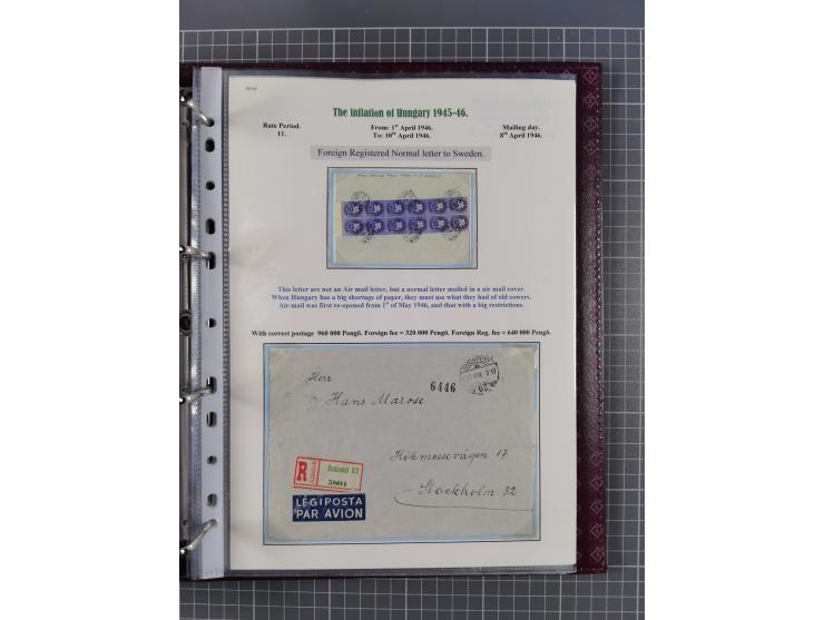 HYPERINFLATION: 1945/46, magnificent award-winning exhibit collection consisting of ca. 165 covers and parcel cards, showing 