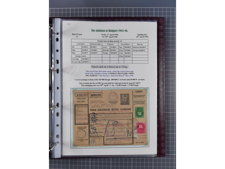 HYPERINFLATION: 1945/46, magnificent award-winning exhibit collection consisting of ca. 165 covers and parcel cards, showing 