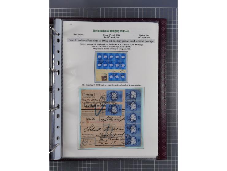 HYPERINFLATION: 1945/46, magnificent award-winning exhibit collection consisting of ca. 165 covers and parcel cards, showing 