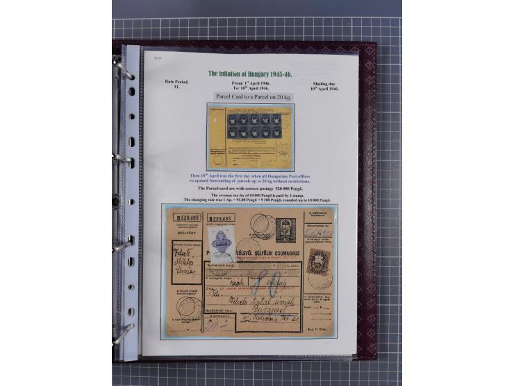 HYPERINFLATION: 1945/46, magnificent award-winning exhibit collection consisting of ca. 165 covers and parcel cards, showing 