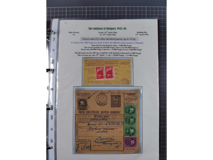 HYPERINFLATION: 1945/46, magnificent award-winning exhibit collection consisting of ca. 165 covers and parcel cards, showing 