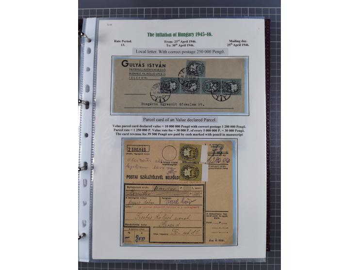 HYPERINFLATION: 1945/46, magnificent award-winning exhibit collection consisting of ca. 165 covers and parcel cards, showing 
