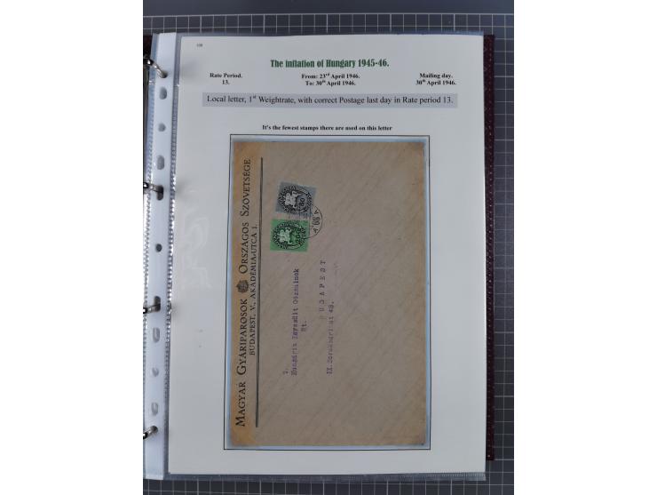 HYPERINFLATION: 1945/46, magnificent award-winning exhibit collection consisting of ca. 165 covers and parcel cards, showing 