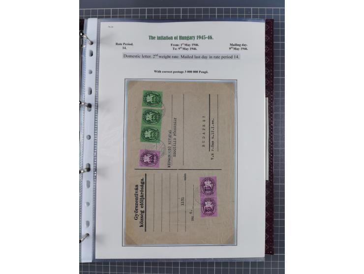 HYPERINFLATION: 1945/46, magnificent award-winning exhibit collection consisting of ca. 165 covers and parcel cards, showing 