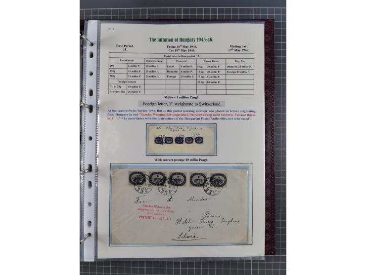 HYPERINFLATION: 1945/46, magnificent award-winning exhibit collection consisting of ca. 165 covers and parcel cards, showing 