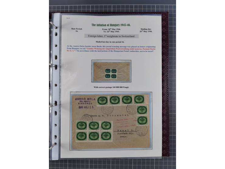 HYPERINFLATION: 1945/46, magnificent award-winning exhibit collection consisting of ca. 165 covers and parcel cards, showing 