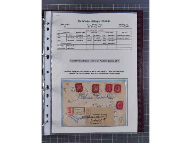 HYPERINFLATION: 1945/46, magnificent award-winning exhibit collection consisting of ca. 165 covers and parcel cards, showing 