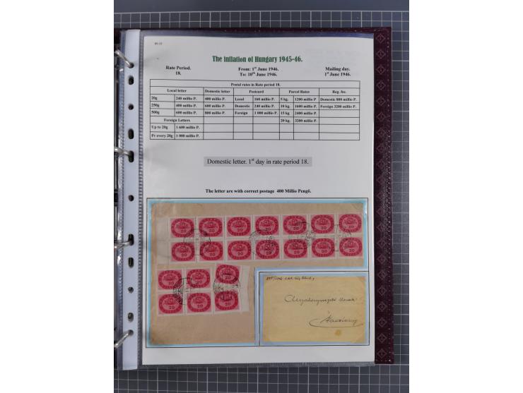 HYPERINFLATION: 1945/46, magnificent award-winning exhibit collection consisting of ca. 165 covers and parcel cards, showing 
