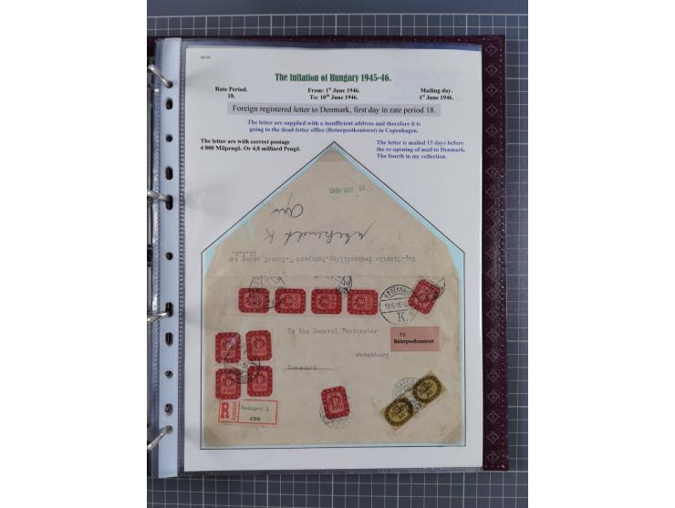 HYPERINFLATION: 1945/46, magnificent award-winning exhibit collection consisting of ca. 165 covers and parcel cards, showing 