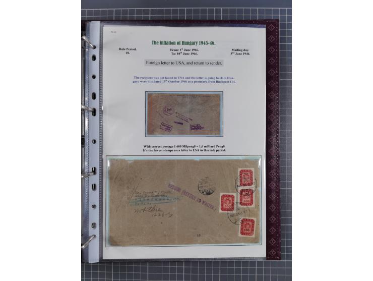 HYPERINFLATION: 1945/46, magnificent award-winning exhibit collection consisting of ca. 165 covers and parcel cards, showing 