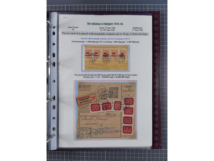 HYPERINFLATION: 1945/46, magnificent award-winning exhibit collection consisting of ca. 165 covers and parcel cards, showing 