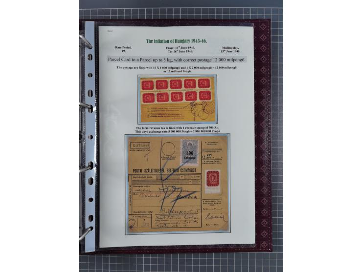 HYPERINFLATION: 1945/46, magnificent award-winning exhibit collection consisting of ca. 165 covers and parcel cards, showing 