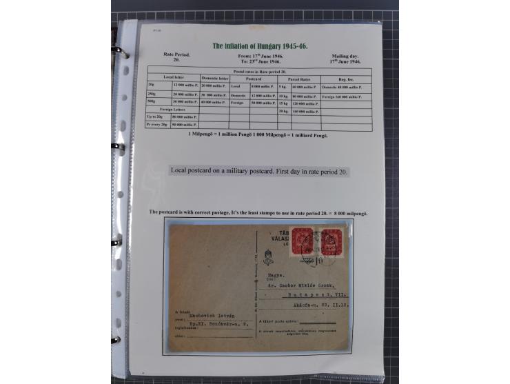 HYPERINFLATION: 1945/46, magnificent award-winning exhibit collection consisting of ca. 165 covers and parcel cards, showing 
