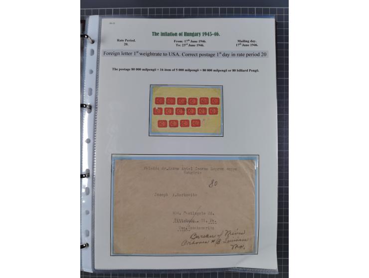 HYPERINFLATION: 1945/46, magnificent award-winning exhibit collection consisting of ca. 165 covers and parcel cards, showing 