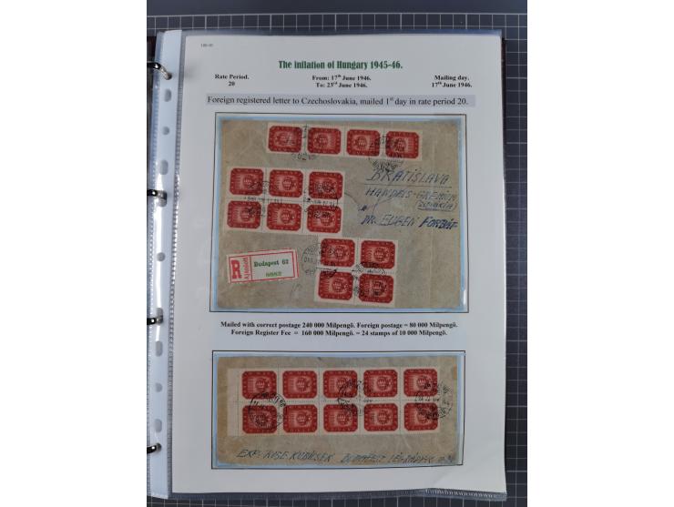 HYPERINFLATION: 1945/46, magnificent award-winning exhibit collection consisting of ca. 165 covers and parcel cards, showing 
