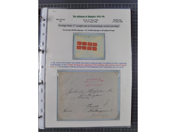 HYPERINFLATION: 1945/46, magnificent award-winning exhibit collection consisting of ca. 165 covers and parcel cards, showing 