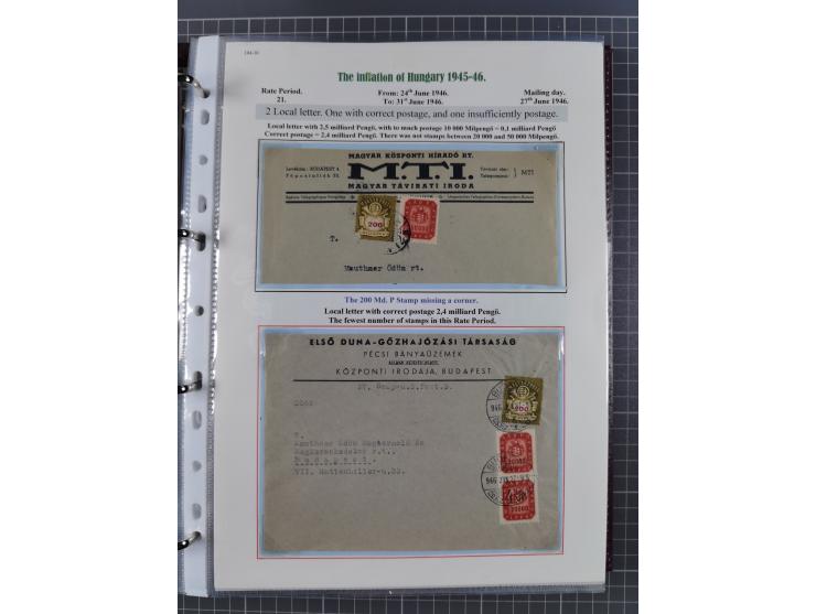 HYPERINFLATION: 1945/46, magnificent award-winning exhibit collection consisting of ca. 165 covers and parcel cards, showing 