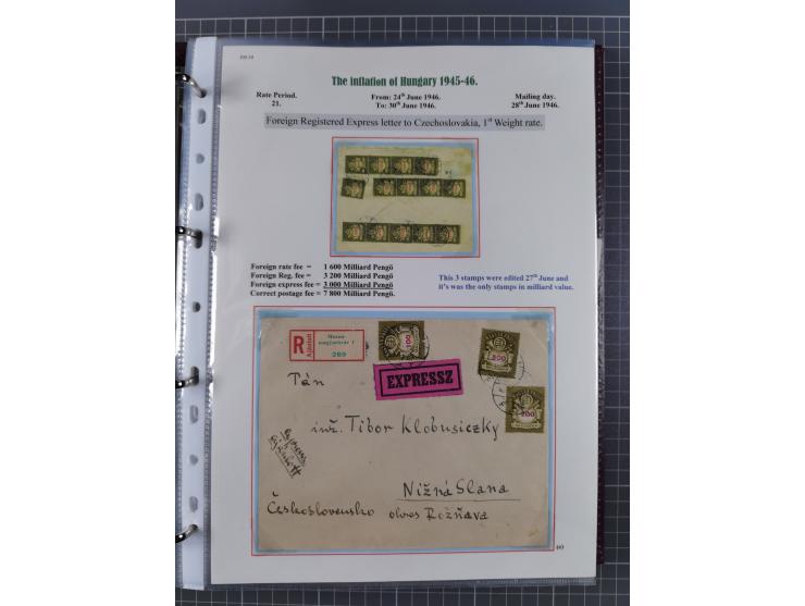HYPERINFLATION: 1945/46, magnificent award-winning exhibit collection consisting of ca. 165 covers and parcel cards, showing 