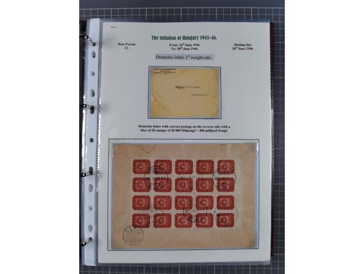HYPERINFLATION: 1945/46, magnificent award-winning exhibit collection consisting of ca. 165 covers and parcel cards, showing 