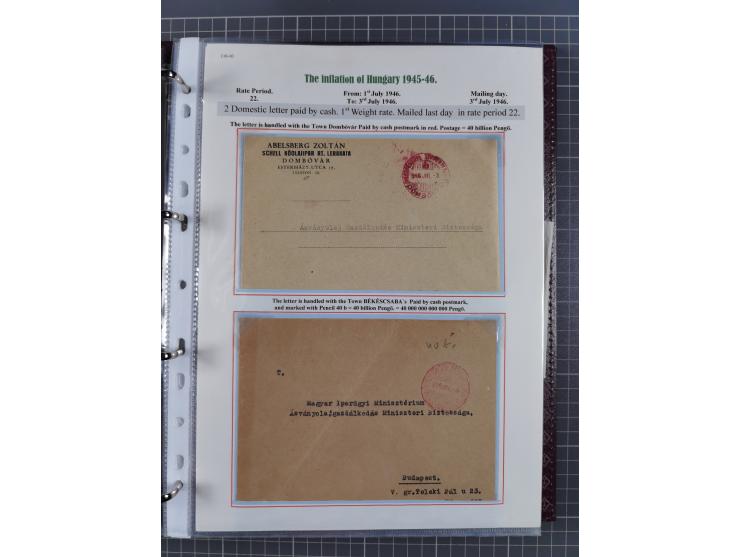 HYPERINFLATION: 1945/46, magnificent award-winning exhibit collection consisting of ca. 165 covers and parcel cards, showing 
