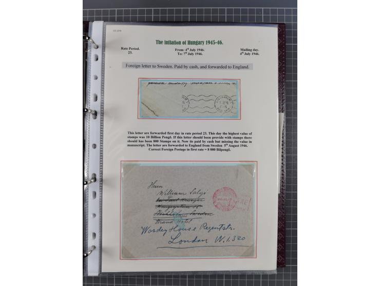 HYPERINFLATION: 1945/46, magnificent award-winning exhibit collection consisting of ca. 165 covers and parcel cards, showing 