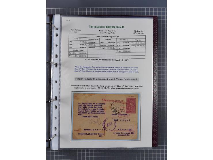 HYPERINFLATION: 1945/46, magnificent award-winning exhibit collection consisting of ca. 165 covers and parcel cards, showing 