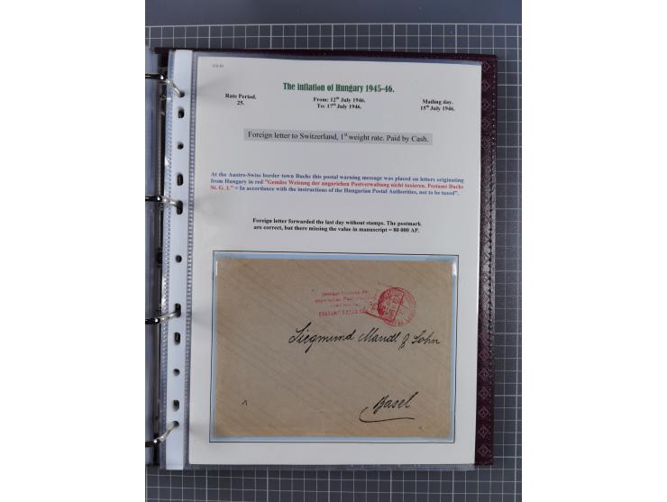 HYPERINFLATION: 1945/46, magnificent award-winning exhibit collection consisting of ca. 165 covers and parcel cards, showing 
