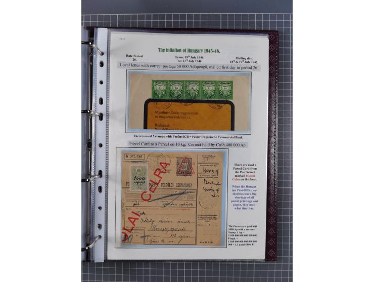 HYPERINFLATION: 1945/46, magnificent award-winning exhibit collection consisting of ca. 165 covers and parcel cards, showing 
