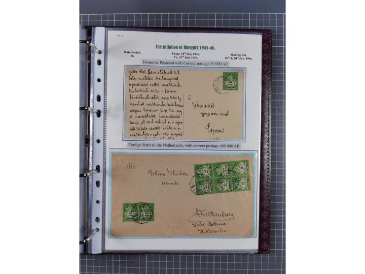 HYPERINFLATION: 1945/46, magnificent award-winning exhibit collection consisting of ca. 165 covers and parcel cards, showing 