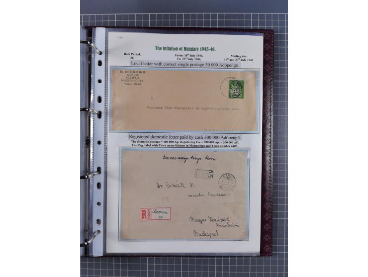 HYPERINFLATION: 1945/46, magnificent award-winning exhibit collection consisting of ca. 165 covers and parcel cards, showing 