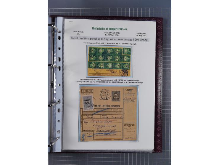 HYPERINFLATION: 1945/46, magnificent award-winning exhibit collection consisting of ca. 165 covers and parcel cards, showing 