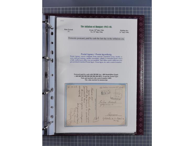 HYPERINFLATION: 1945/46, magnificent award-winning exhibit collection consisting of ca. 165 covers and parcel cards, showing 