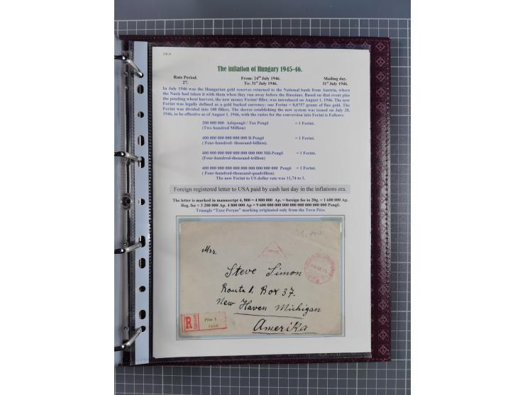 HYPERINFLATION: 1945/46, magnificent award-winning exhibit collection consisting of ca. 165 covers and parcel cards, showing 