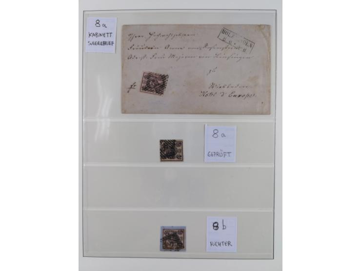 1852/65, gestempelte Sammlung mit vielen signierten Werten, dabei u.a. Mi. 1-3, 4, 5, 11 Briefe, dabei eine Farbfrankatur, et