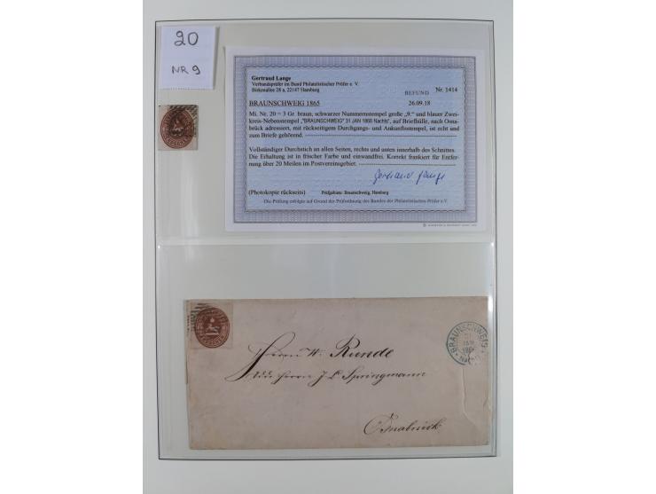 1852/65, gestempelte Sammlung mit vielen signierten Werten, dabei u.a. Mi. 1-3, 4, 5, 11 Briefe, dabei eine Farbfrankatur, et