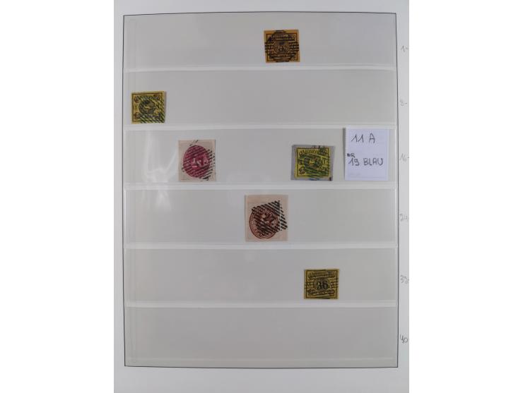 1852/65, gestempelte Sammlung mit vielen signierten Werten, dabei u.a. Mi. 1-3, 4, 5, 11 Briefe, dabei eine Farbfrankatur, et