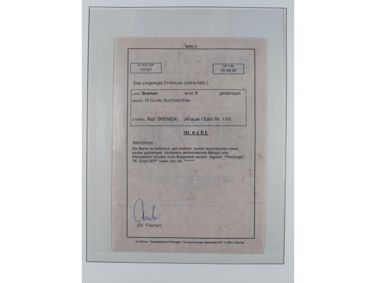 1855/67, gestempelte Sammlung mit vielen signierten Werten, dabei u.a. Mi. 1x und y, 3b, 9a-c, etc., einiges mit Befunden BPP