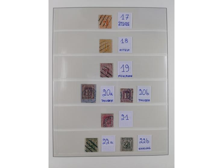 1859/67, gestempelte Sammlung mit 5 Briefen, dabei u.a. Mi. 5b (signiert Pfenninger mit Attest), 7 (Attest Jakubek), 8g (Atte