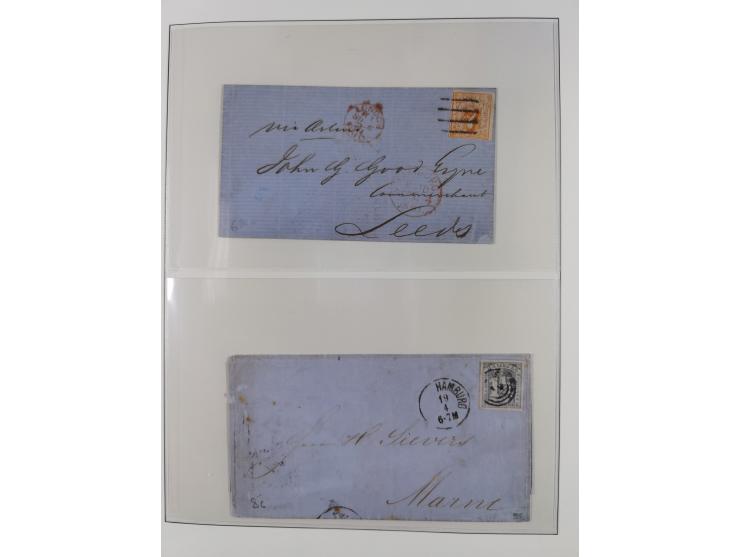 1859/67, gestempelte Sammlung mit 5 Briefen, dabei u.a. Mi. 5b (signiert Pfenninger mit Attest), 7 (Attest Jakubek), 8g (Atte