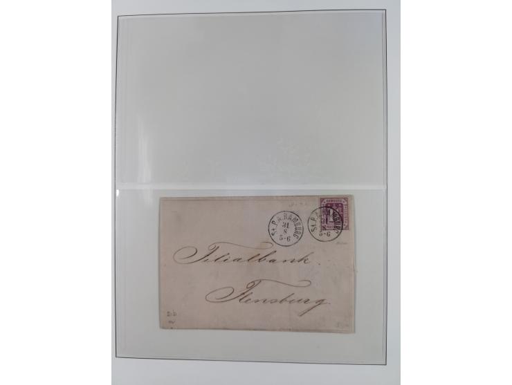 1859/67, gestempelte Sammlung mit 5 Briefen, dabei u.a. Mi. 5b (signiert Pfenninger mit Attest), 7 (Attest Jakubek), 8g (Atte