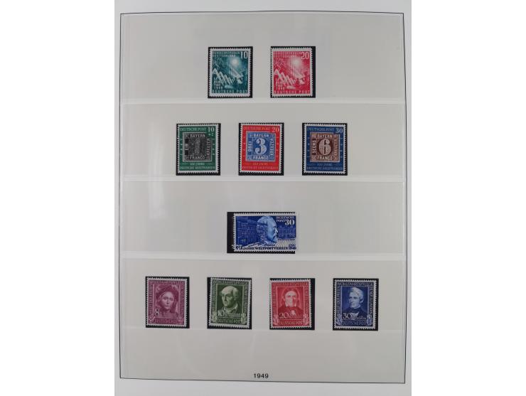 1945/90, ungebrauchte und postfrische Sammlung, oftmals komplett, dabei Bund/Berlin und DDR, DDR mit guten Dienstmarken inkl.