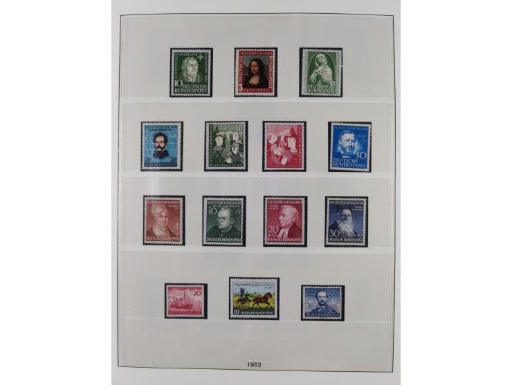 1945/90, ungebrauchte und postfrische Sammlung, oftmals komplett, dabei Bund/Berlin und DDR, DDR mit guten Dienstmarken inkl.