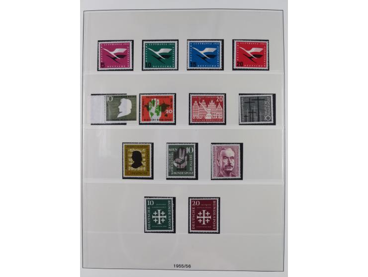 1945/90, ungebrauchte und postfrische Sammlung, oftmals komplett, dabei Bund/Berlin und DDR, DDR mit guten Dienstmarken inkl.
