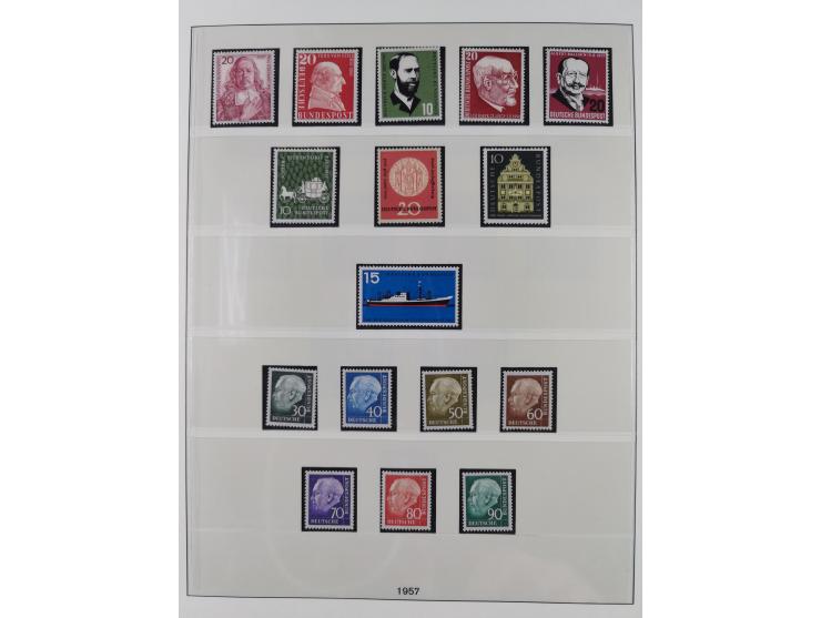 1945/90, ungebrauchte und postfrische Sammlung, oftmals komplett, dabei Bund/Berlin und DDR, DDR mit guten Dienstmarken inkl.