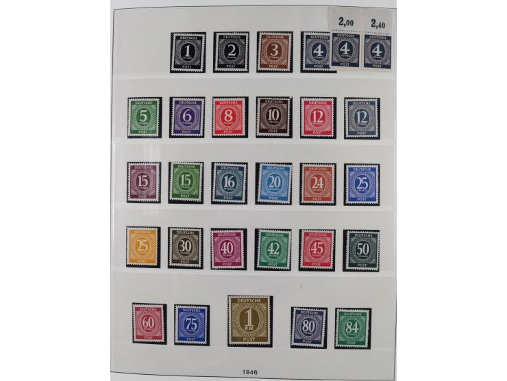 1945/90, ungebrauchte und postfrische Sammlung, oftmals komplett, dabei Bund/Berlin und DDR, DDR mit guten Dienstmarken inkl.