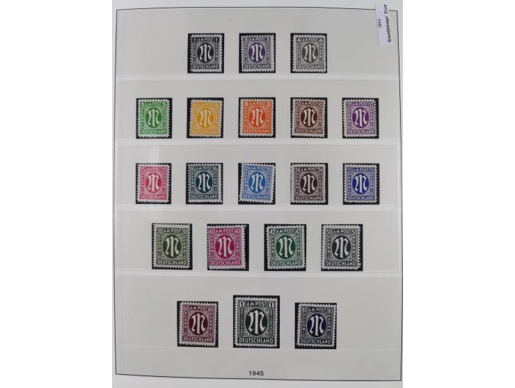1945/90, ungebrauchte und postfrische Sammlung, oftmals komplett, dabei Bund/Berlin und DDR, DDR mit guten Dienstmarken inkl.