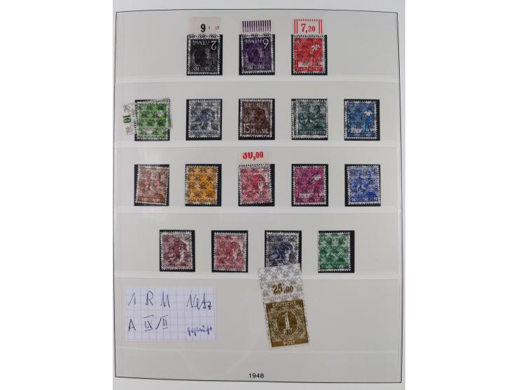 1945/90, ungebrauchte und postfrische Sammlung, oftmals komplett, dabei Bund/Berlin und DDR, DDR mit guten Dienstmarken inkl.