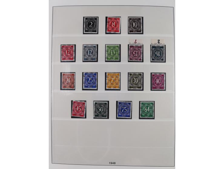1945/90, ungebrauchte und postfrische Sammlung, oftmals komplett, dabei Bund/Berlin und DDR, DDR mit guten Dienstmarken inkl.