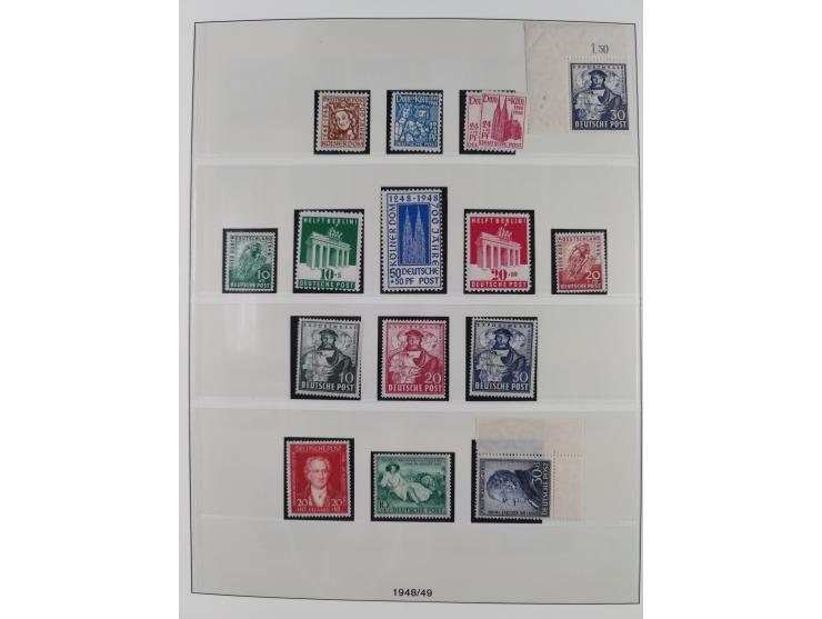 1945/90, ungebrauchte und postfrische Sammlung, oftmals komplett, dabei Bund/Berlin und DDR, DDR mit guten Dienstmarken inkl.